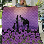 Australia ANZAC Animal Heroes Quilt Purple Poppies