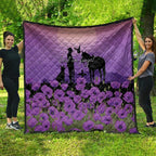Australia ANZAC Animal Heroes Quilt Purple Poppies