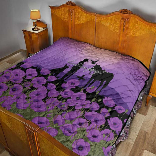 Australia ANZAC Animal Heroes Quilt Purple Poppies