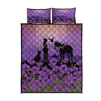 Australia ANZAC Animal Heroes Quilt Bed Set Purple Poppies