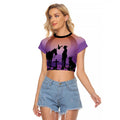 Australia ANZAC Animal Heroes Raglan Cropped T Shirt Purple Poppies