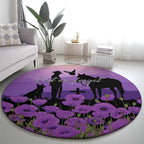 Australia ANZAC Animal Heroes Round Carpet Purple Poppies