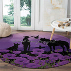 Australia ANZAC Animal Heroes Round Carpet Purple Poppies