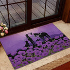 Australia ANZAC Animal Heroes Rubber Doormat Purple Poppies