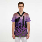 Australia ANZAC Animal Heroes Scrub Top Purple Poppies