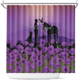 Australia ANZAC Animal Heroes Shower Curtain Purple Poppies