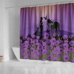 Australia ANZAC Animal Heroes Shower Curtain Purple Poppies