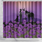 Australia ANZAC Animal Heroes Shower Curtain Purple Poppies