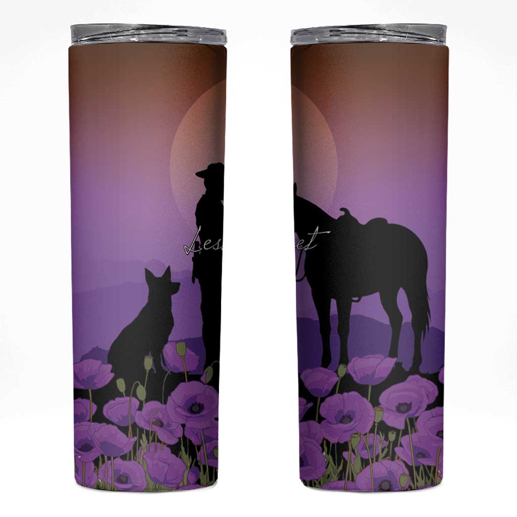 Australia ANZAC Animal Heroes Skinny Tumbler Purple Poppies
