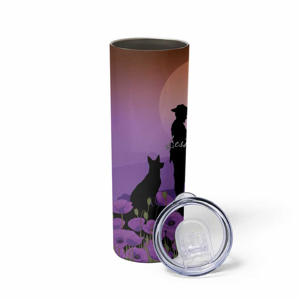 Australia ANZAC Animal Heroes Skinny Tumbler Purple Poppies