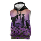 Australia ANZAC Animal Heroes Sleeveless Hoodie Purple Poppies