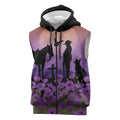 Australia ANZAC Animal Heroes Sleeveless Zip Hoodie Purple Poppies