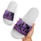 Australia ANZAC Animal Heroes Slide Sandals Purple Poppies