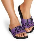 Australia ANZAC Animal Heroes Slide Sandals Purple Poppies