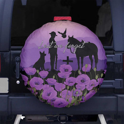 Australia ANZAC Animal Heroes Spare Tire Cover Purple Poppies