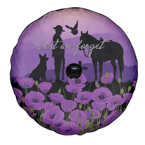 Australia ANZAC Animal Heroes Spare Tire Cover Purple Poppies