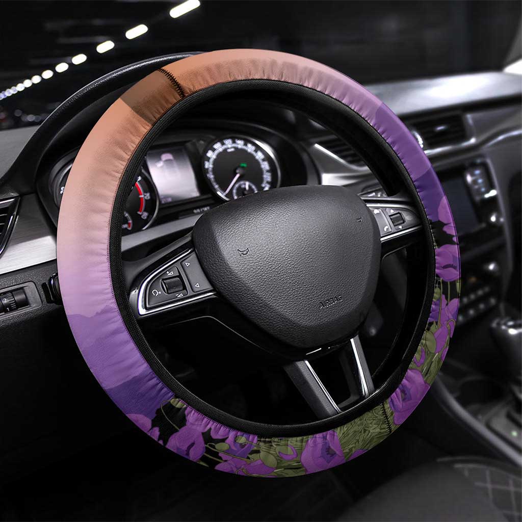 Australia ANZAC Animal Heroes Steering Wheel Cover Purple Poppies