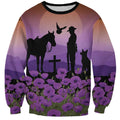 Australia ANZAC Animal Heroes Sweatshirt Purple Poppies