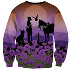 Australia ANZAC Animal Heroes Sweatshirt Purple Poppies