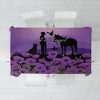 Australia ANZAC Animal Heroes Tablecloth Purple Poppies