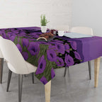 Australia ANZAC Animal Heroes Tablecloth Purple Poppies