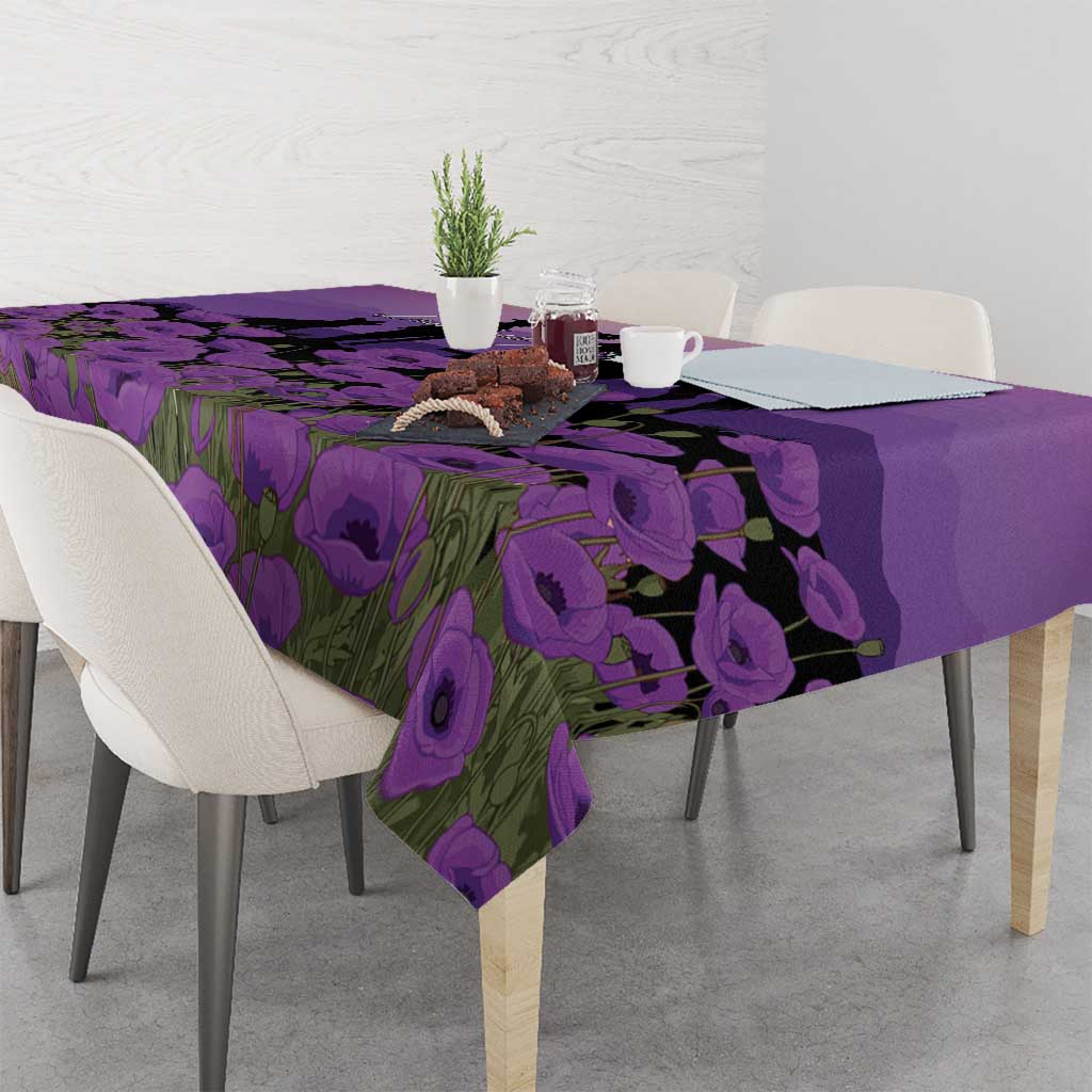 Australia ANZAC Animal Heroes Tablecloth Purple Poppies