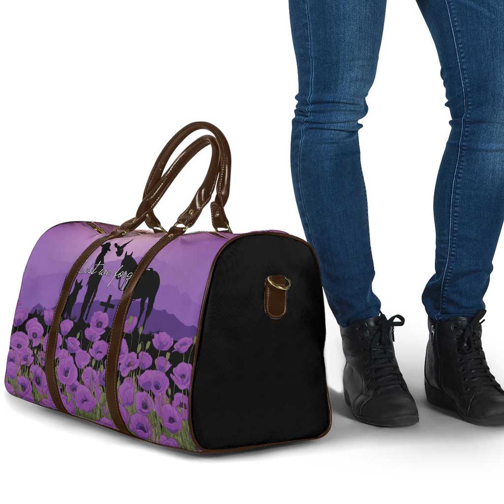 Australia ANZAC Animal Heroes Travel Bag Purple Poppies