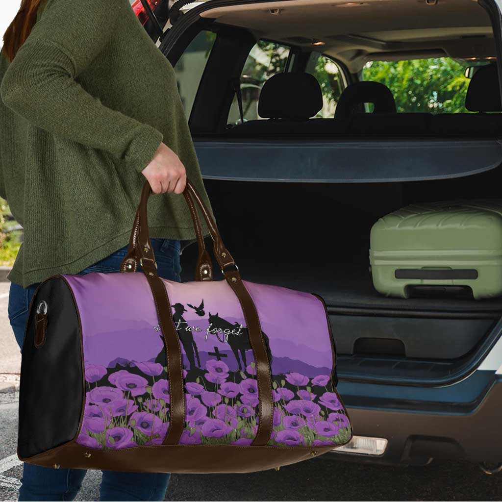 Australia ANZAC Animal Heroes Travel Bag Purple Poppies