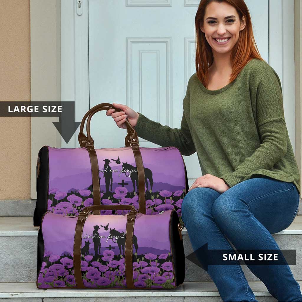 Australia ANZAC Animal Heroes Travel Bag Purple Poppies