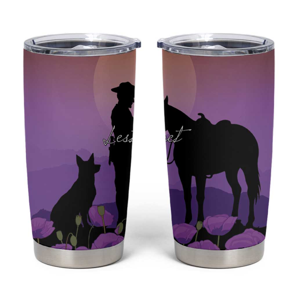 Australia ANZAC Animal Heroes Tumbler Cup Purple Poppies