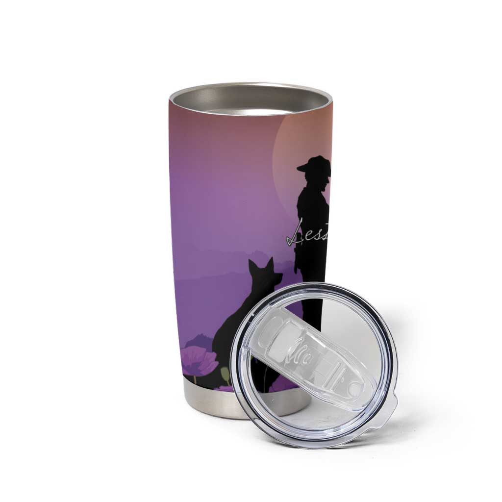 Australia ANZAC Animal Heroes Tumbler Cup Purple Poppies