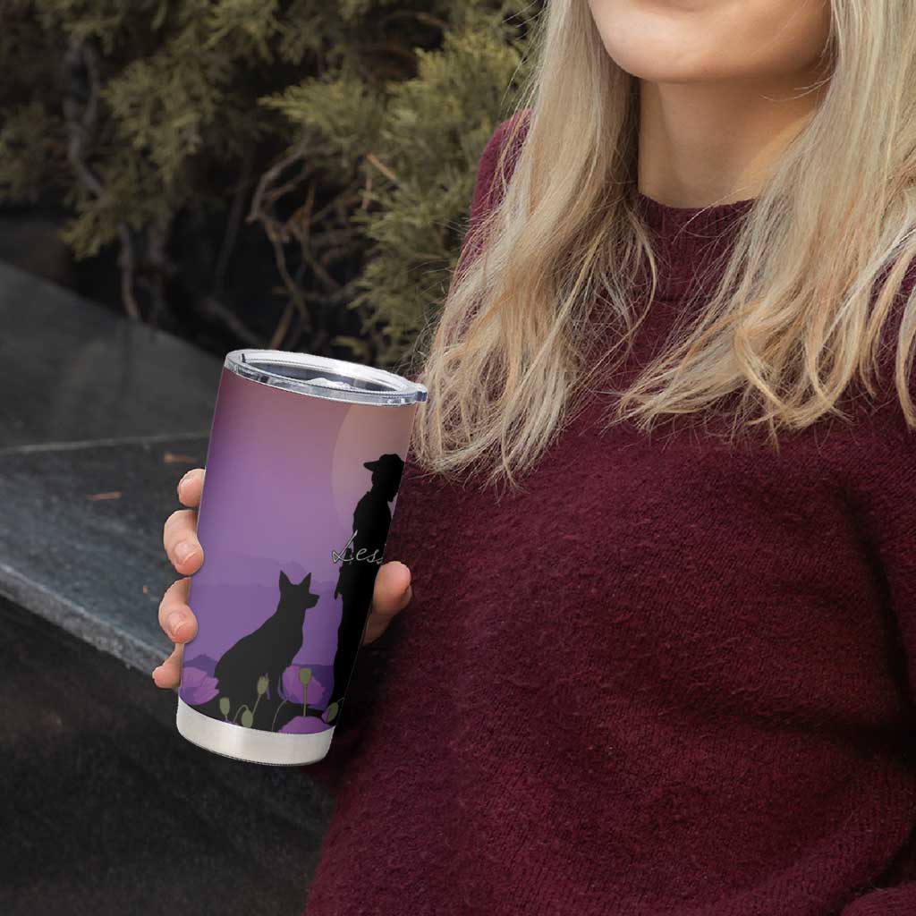 Australia ANZAC Animal Heroes Tumbler Cup Purple Poppies