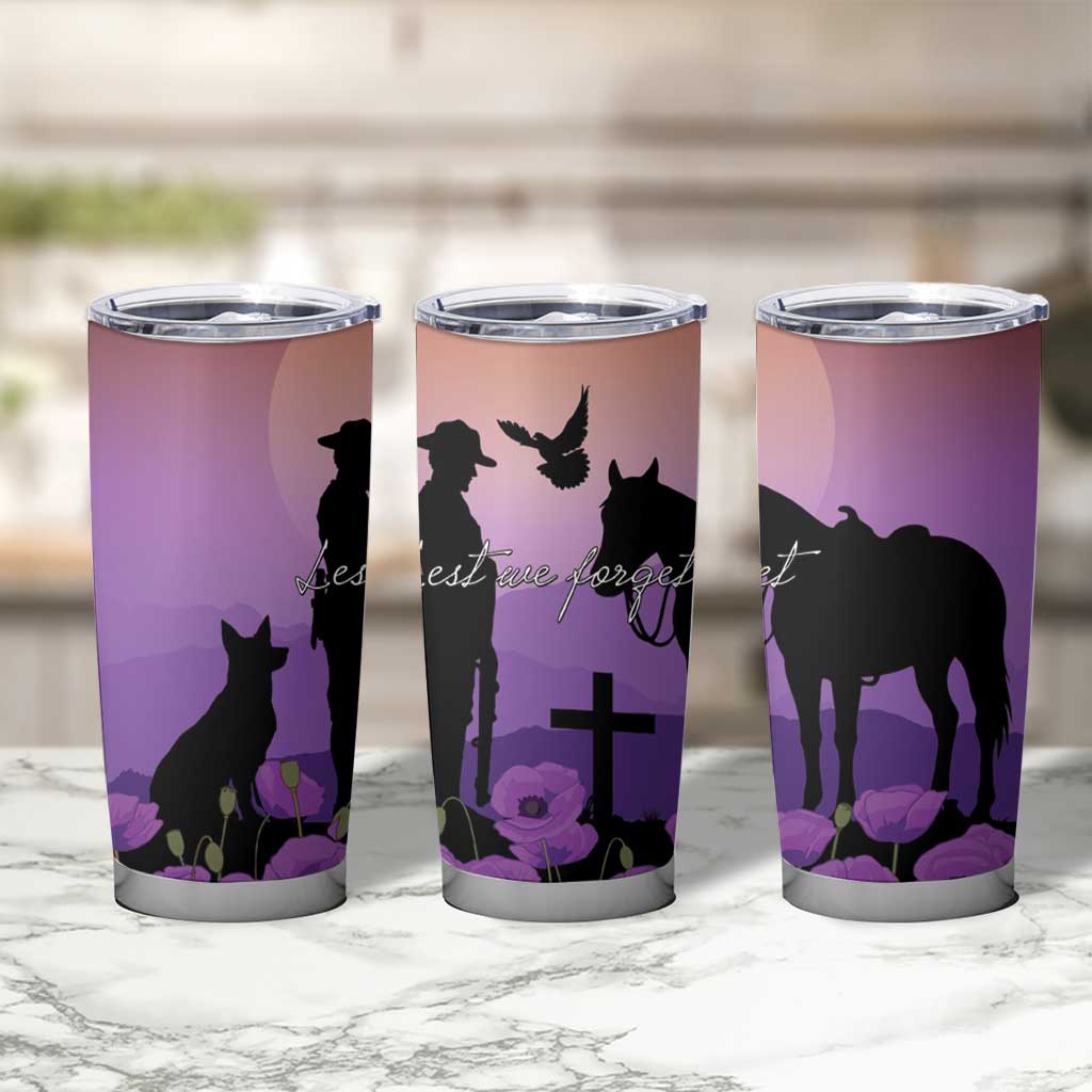 Australia ANZAC Animal Heroes Tumbler Cup Purple Poppies