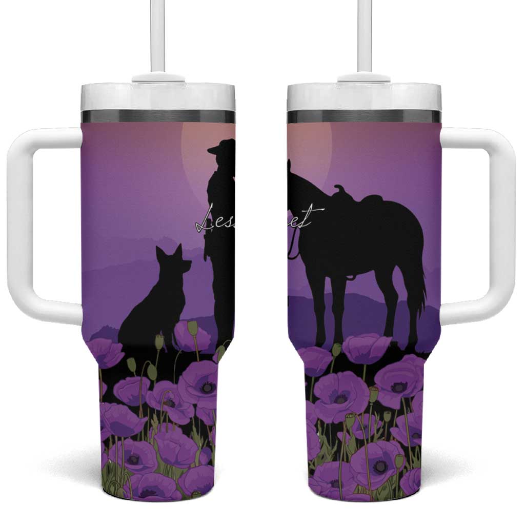 Australia ANZAC Animal Heroes Tumbler With Handle Purple Poppies