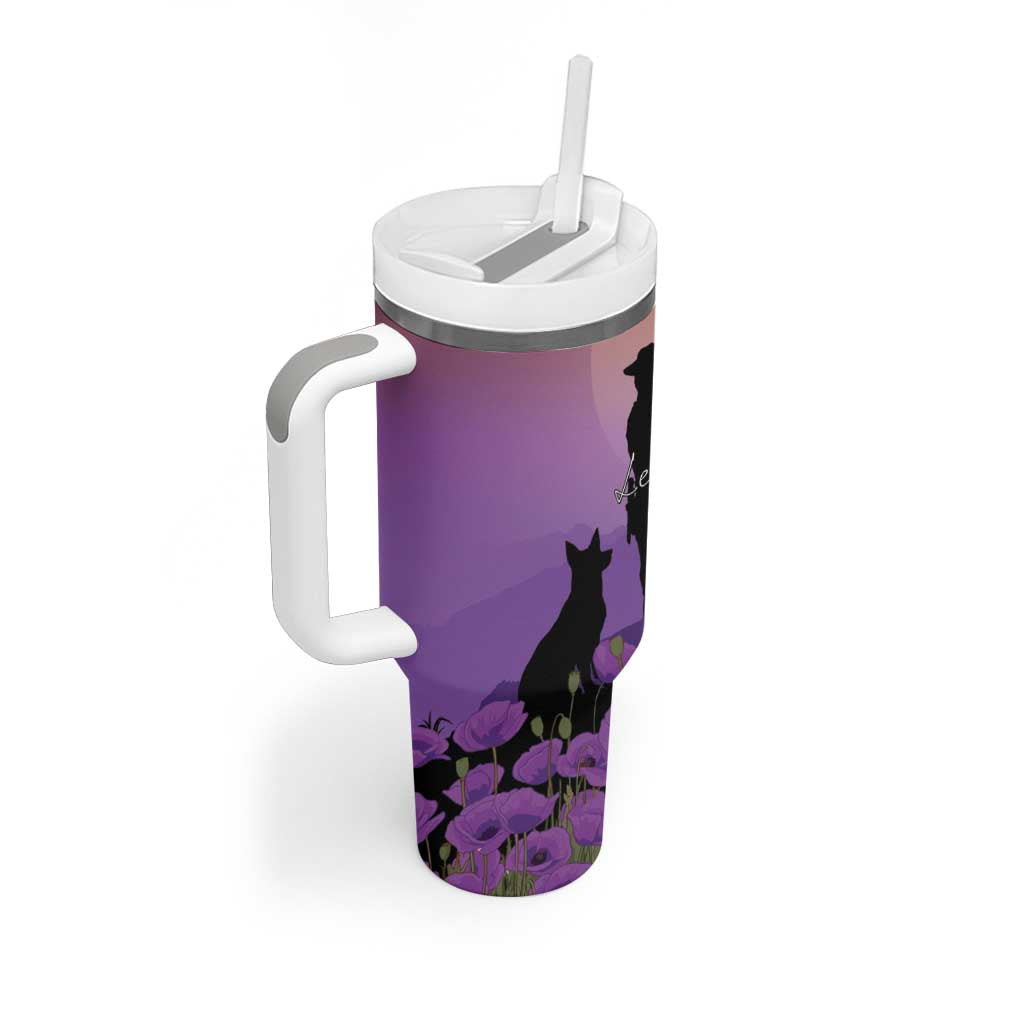 Australia ANZAC Animal Heroes Tumbler With Handle Purple Poppies