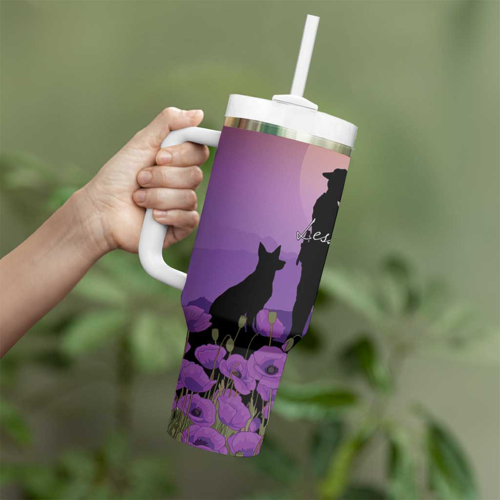 Australia ANZAC Animal Heroes Tumbler With Handle Purple Poppies