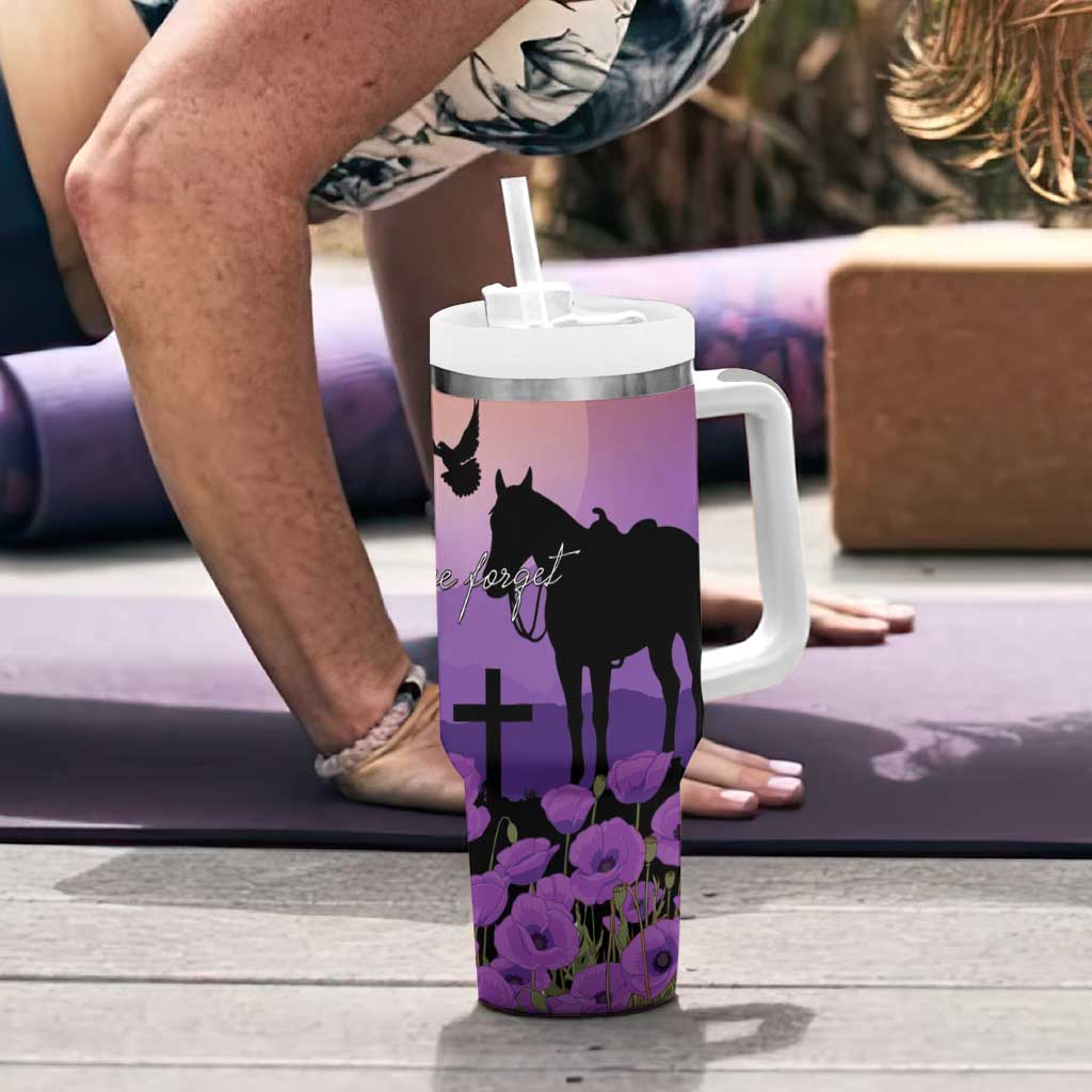 Australia ANZAC Animal Heroes Tumbler With Handle Purple Poppies
