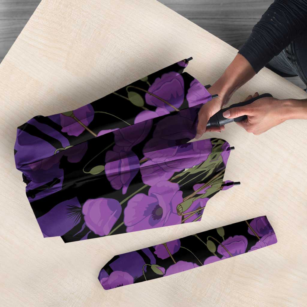 Australia ANZAC Animal Heroes Umbrella Purple Poppies