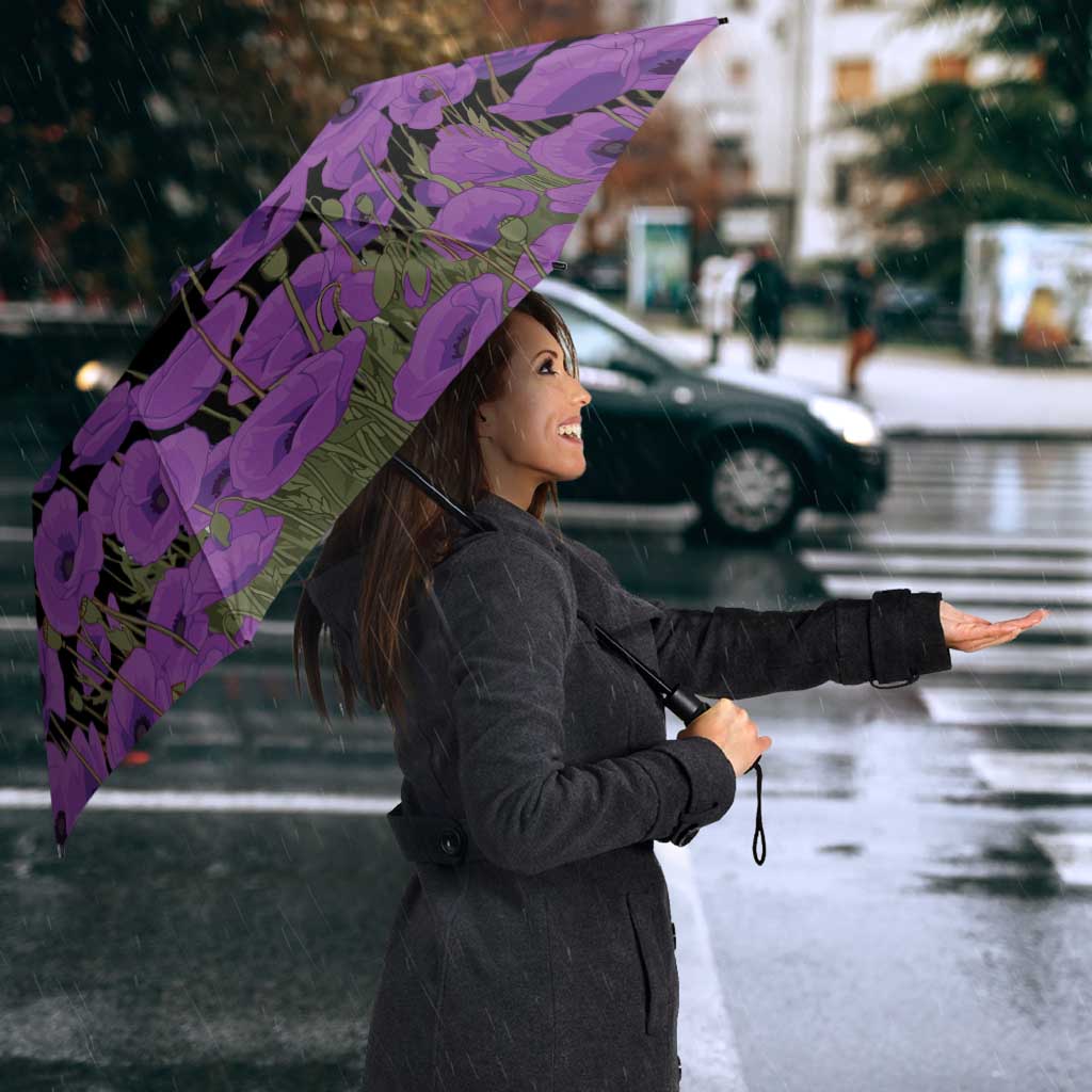 Australia ANZAC Animal Heroes Umbrella Purple Poppies