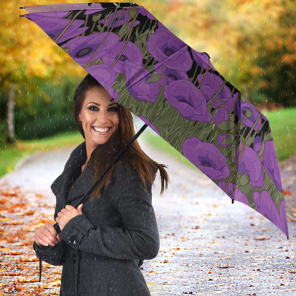 Australia ANZAC Animal Heroes Umbrella Purple Poppies