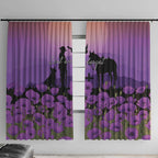 Australia ANZAC Animal Heroes Window Curtain Purple Poppies