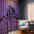 Australia ANZAC Animal Heroes Window Curtain Purple Poppies