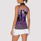 Australia ANZAC Animal Heroes Women Sleeveless Polo Shirt Purple Poppies