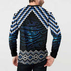New Zealand Matariki Button Sweatshirt Galaxy Styled Taniko