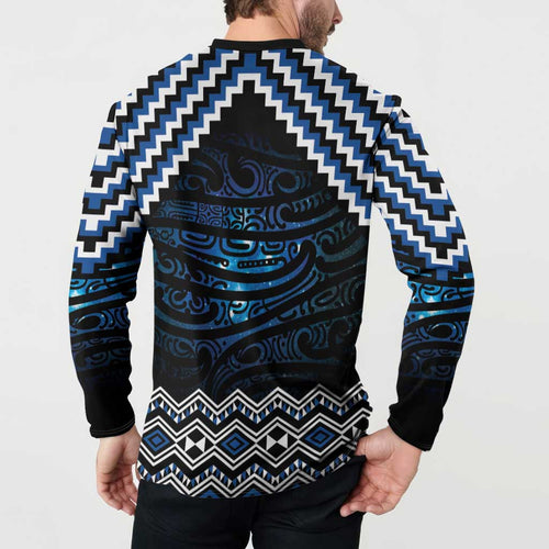 New Zealand Matariki Button Sweatshirt Galaxy Styled Taniko