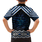 New Zealand Matariki Family Matching Off Shoulder Maxi Dress and Hawaiian Shirt Galaxy Styled Taniko
