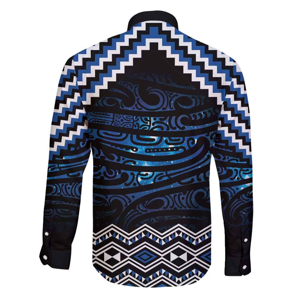 New Zealand Matariki Family Matching Off Shoulder Maxi Dress and Hawaiian Shirt Galaxy Styled Taniko