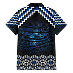 New Zealand Matariki Family Matching Off Shoulder Short Dress and Hawaiian Shirt Galaxy Styled Taniko