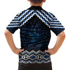 New Zealand Matariki Family Matching Short Sleeve Bodycon Dress and Hawaiian Shirt Galaxy Styled Taniko