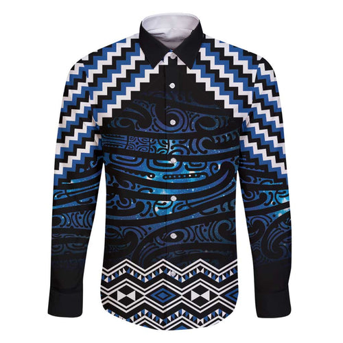 New Zealand Matariki Family Matching Short Sleeve Bodycon Dress and Hawaiian Shirt Galaxy Styled Taniko